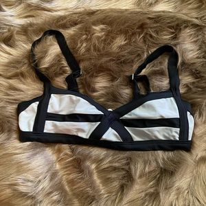 Small Gray & Black Bikini Top